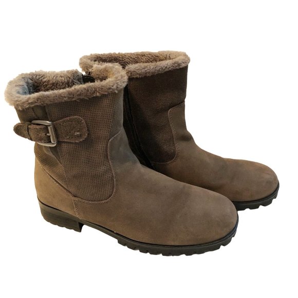 Bare Traps Shoes - Bare Traps Fairlee Womens Leather Ankle Boots 8.5M Faux Fur Side Zipper NWOT